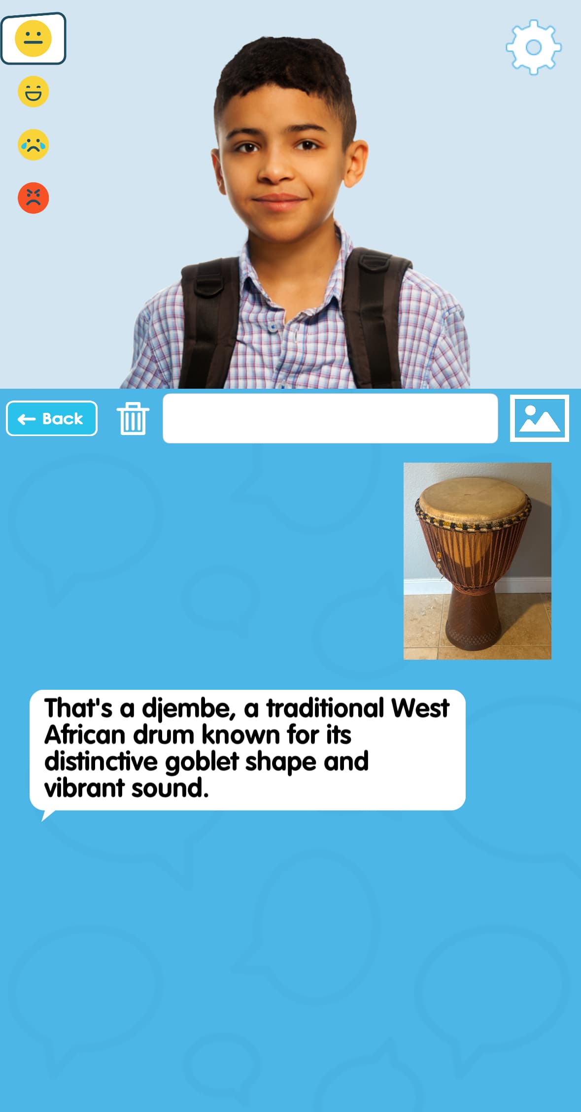 InnerVoice identifying the djembe and explaining it