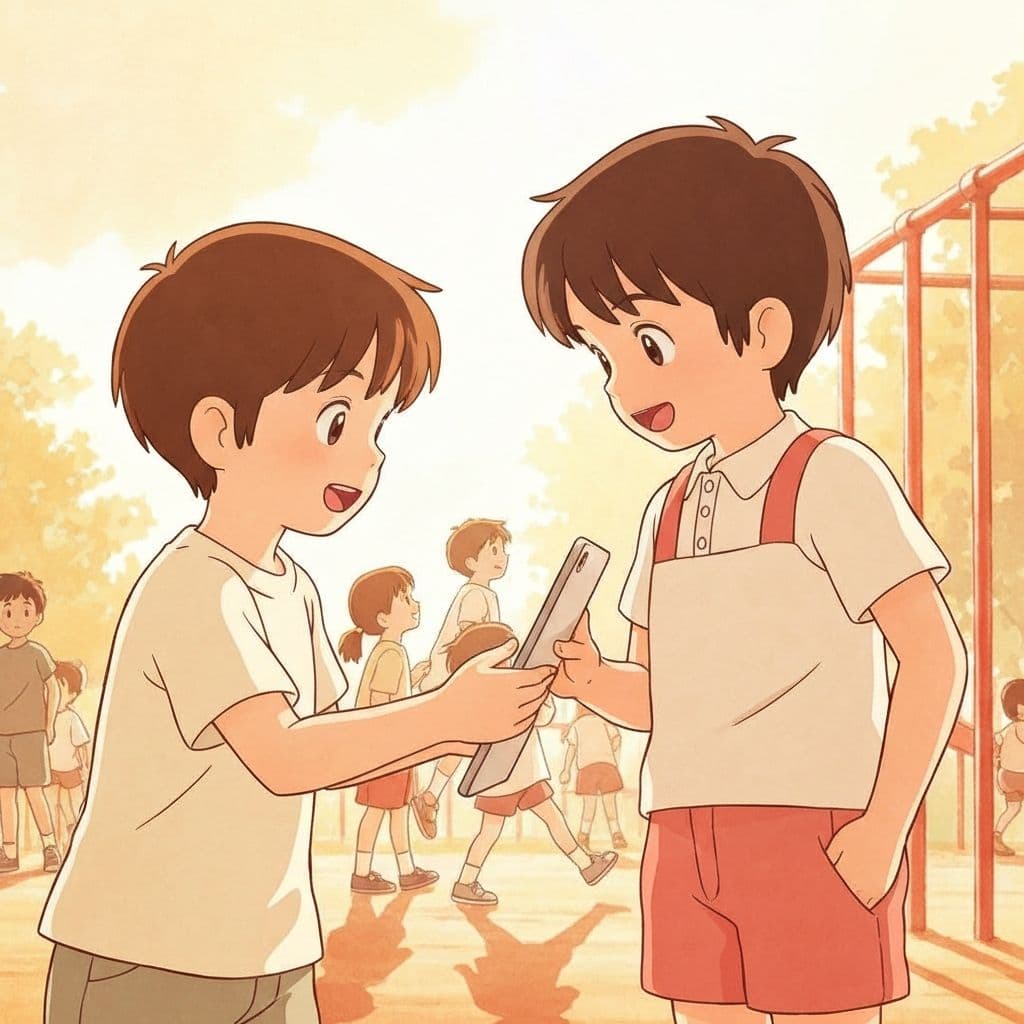 Children connecting on playground