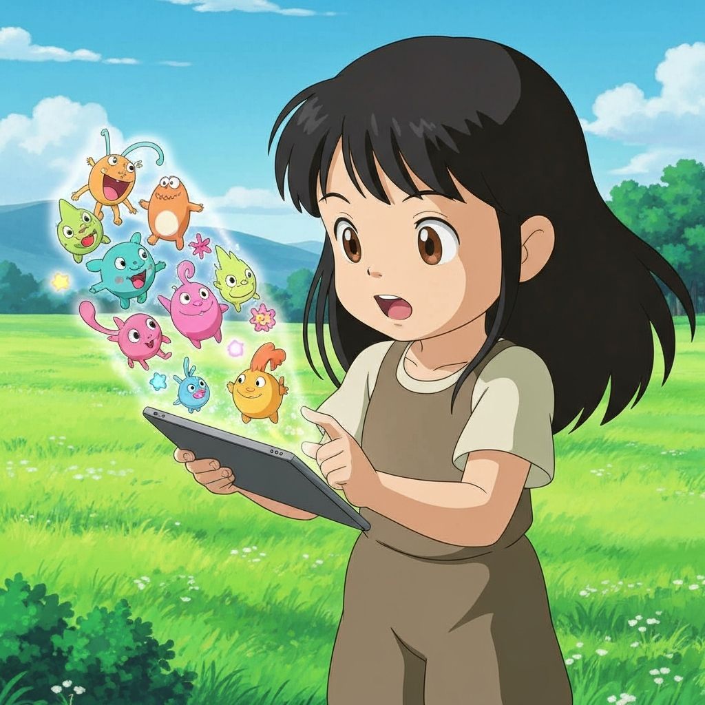 Child discovering language through magical exploration