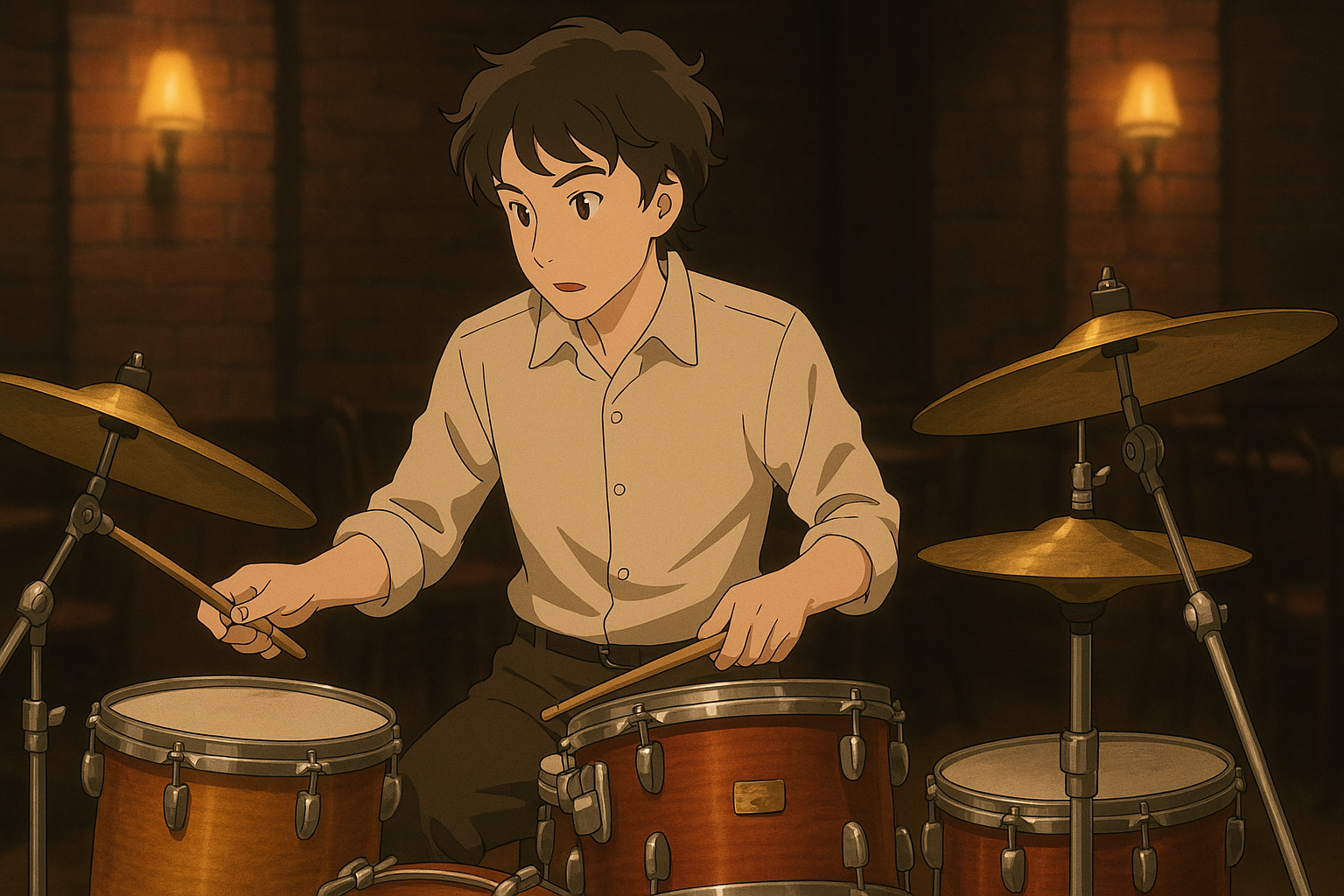 Jazz musician improvising freely